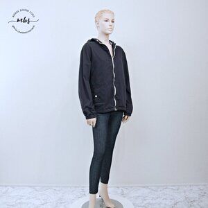 Craft‎ + Flow Hooded Cotton Windbreaker Jacket Navy Women XL